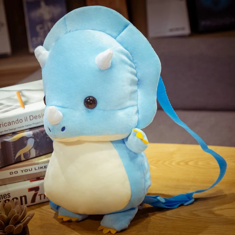 New Fashion Creative 3D Dinosaur Backpack Cute Animal Cartoon Plush Backpack Dinosaurs Bag for Children Kids Boy Gifts