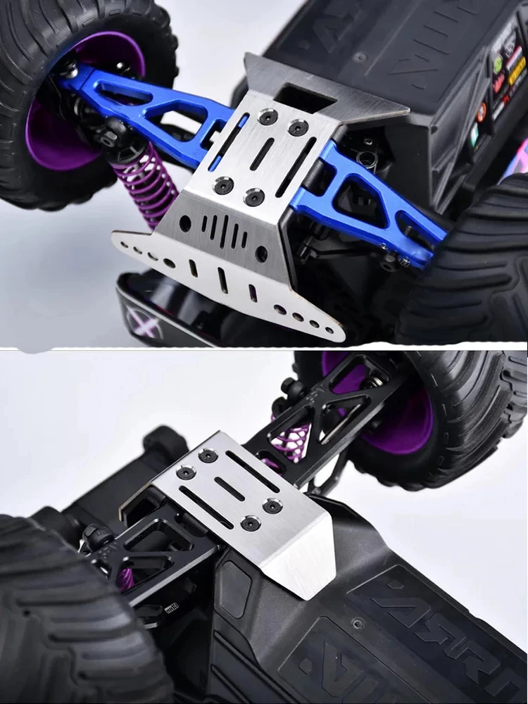 Heavy-Duty 1mm Thick Stainless Steel Front Rear Bumper Armor for ARRMA 1/16 Grom Granite Vorteks RC Car Replacement Mod Parts