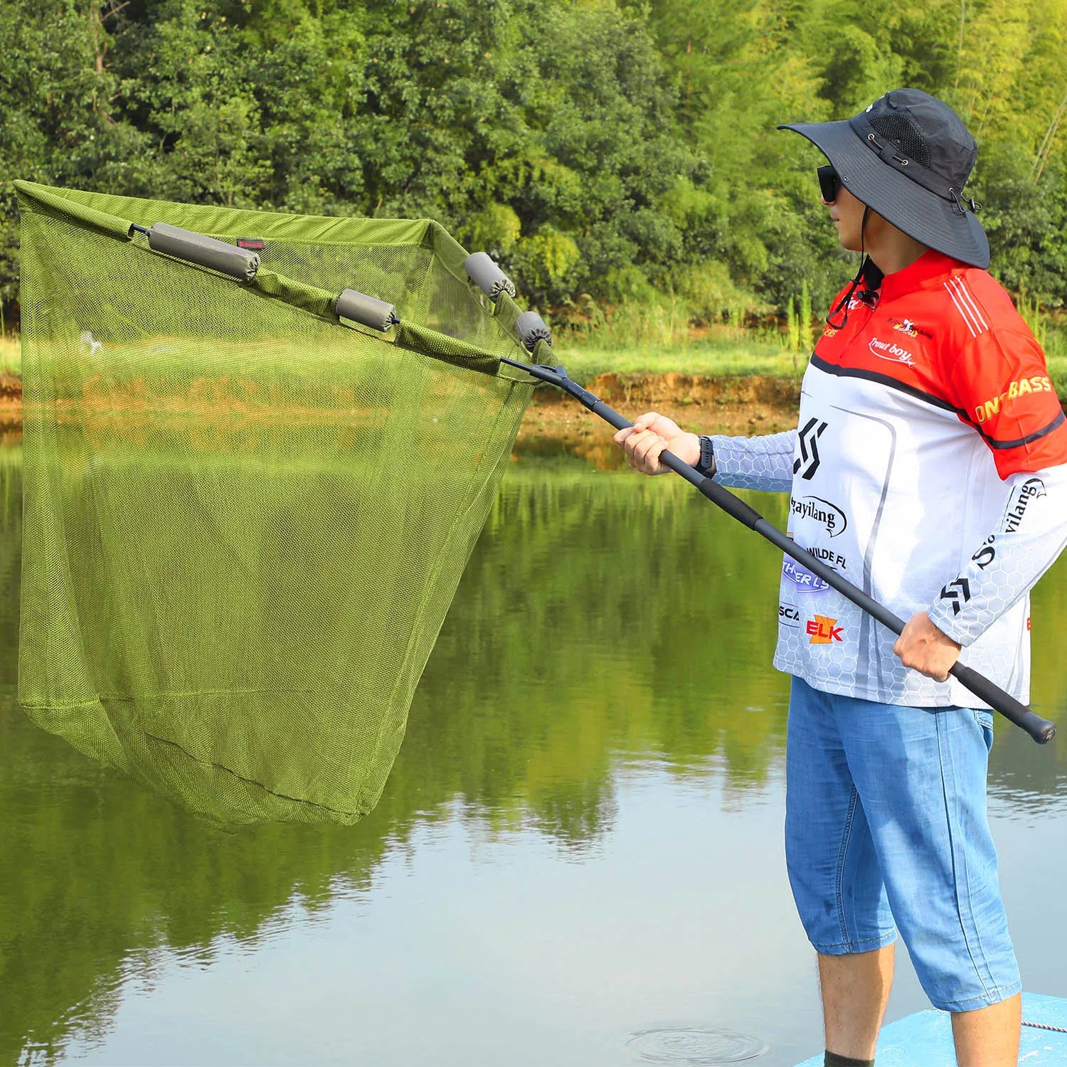 Red de pesca retráctil Sougayilang – Plegable para carpa y trucha - imagen 3