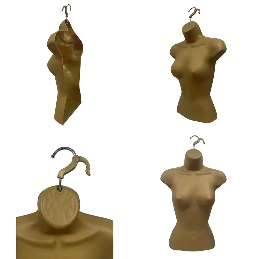 

Штабелируемый бронзовый торс-манекен для демонстрации, размер одежды S-M, набор из 5 шт. с подвесными крючками