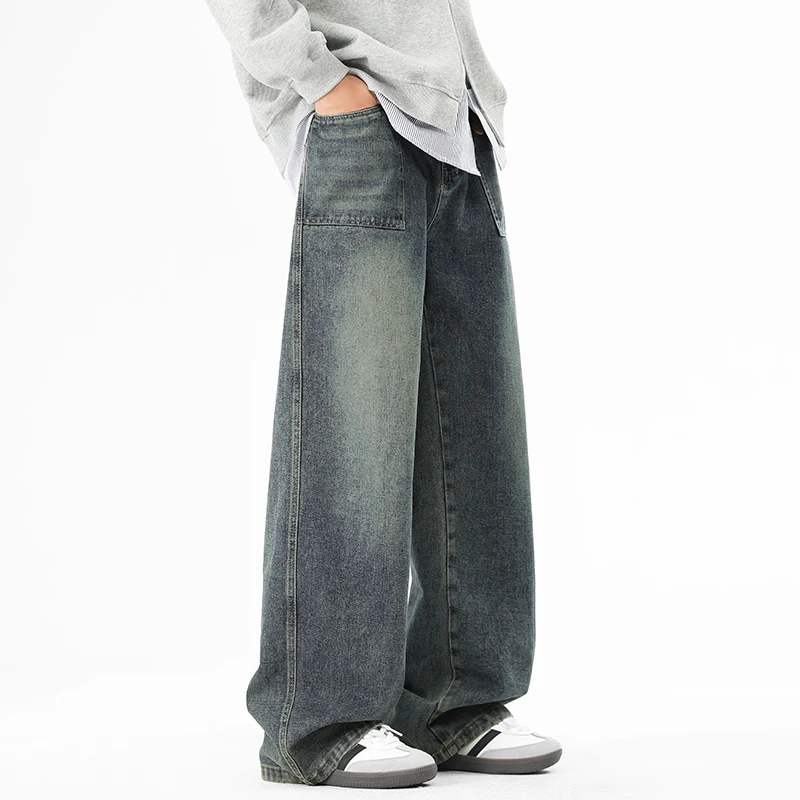 

New Loose Style Summer Pants Retro Wash Jeans Classic Man Pants Wide-legged Straight Trousers Men's Clothing Hoodies Hairpin Y2k