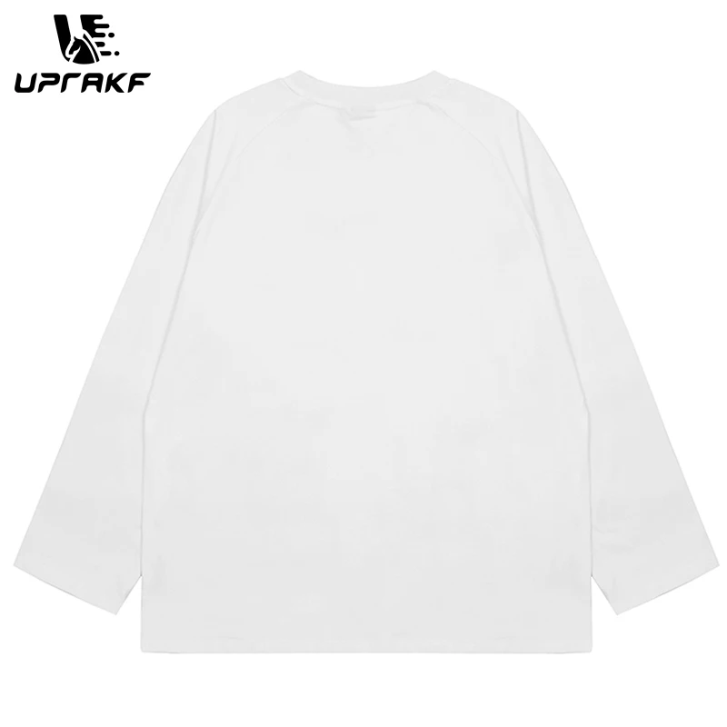 UPRAKF Long Sleeve T Shirt Simple Design High Quality Crew Neck Long Sleeve All-match Loose Fashion Letter Printing Autumn Y2K