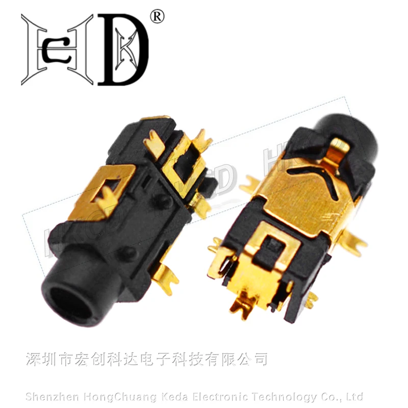 5 قطعة PJ209 حامل الصوت 5 دبوس SMD سماعة حامل 3.5 مللي متر الذهب/الفضة مطلي ثنائي القناة مصلحة الارصاد الجوية سماعة التوصيل واجهة