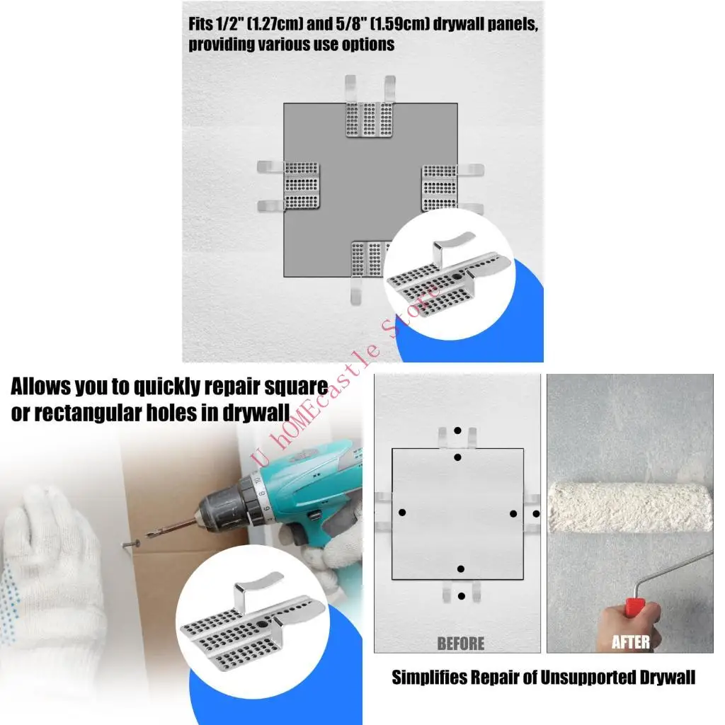 63HF 10 Stainless Steel Wall Panel Fasteners Clips For 1/2 And 5/8 Inch Plasterboard