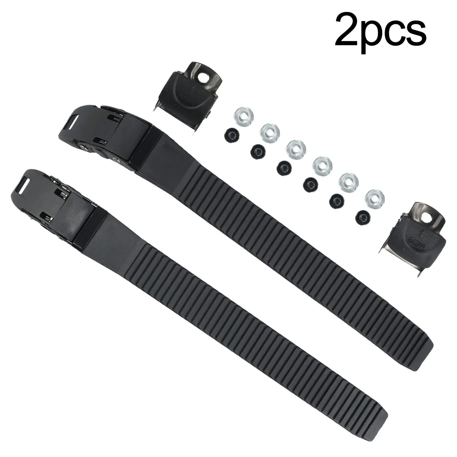 Roller Skates Strap Buckle Hockey Skateboard Universal 210*22*5mm 2Pcs 30g Black Fastening Straps Lnline Plastic