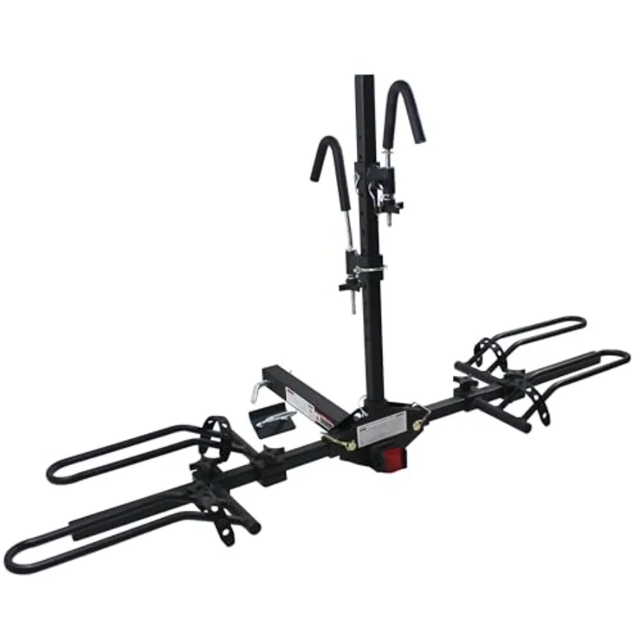 Platform Bike Rack for 2 Bikes - Hitch Mounted Tray Carrier for SUV Van Truck - Adjustable Tire Cradles Foam Padded Hooks - Fit