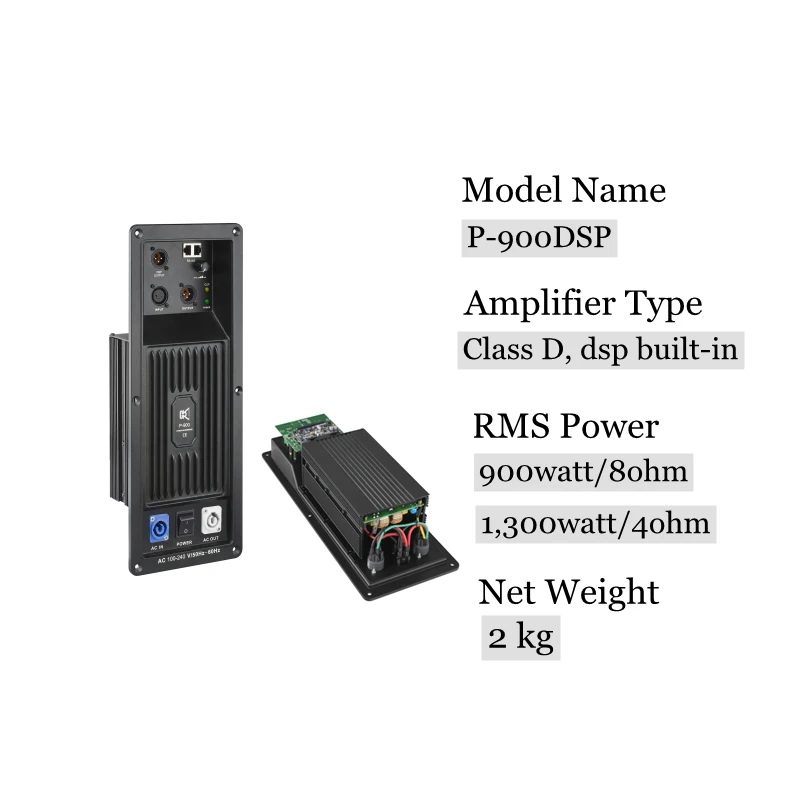 Audio sound equipment digital signal processing 900 W/8 Ohm amplifier module speaker board