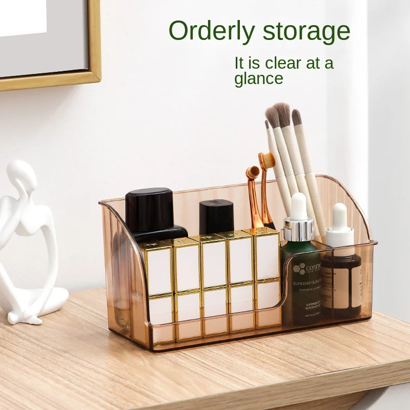 

Modern Cosmetic Storage Box Large Capacity Cosmetic Organizer Smooth Edges Store Multi-grids Makeup Storage Organizer