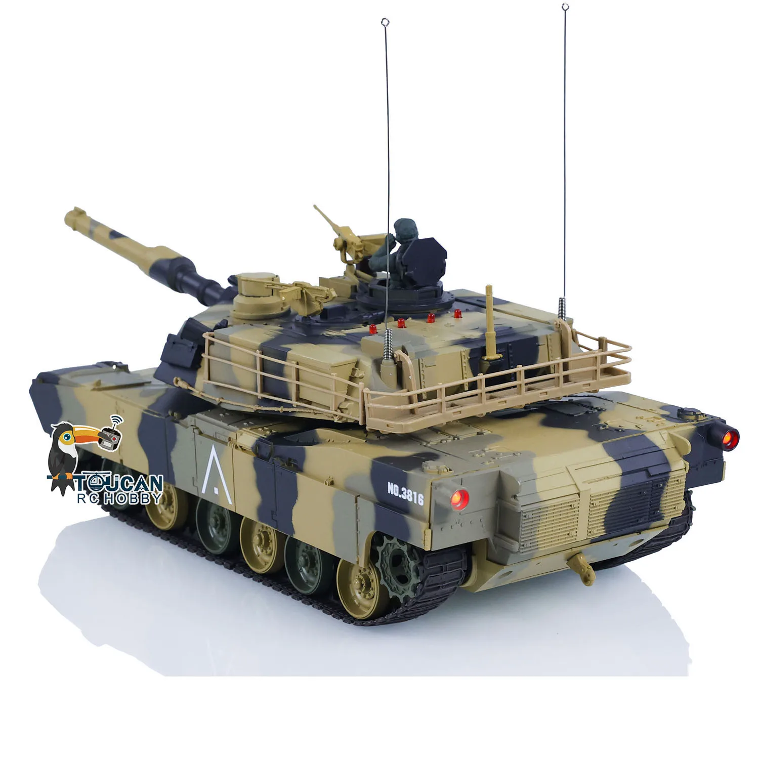 1/24 Heng Long M1A2 3816-2 RC Tank Abrams 2,4G juguetes TOUCAN Radio Control tanque de batalla coches vehículo modelo para niños regalos TH23394