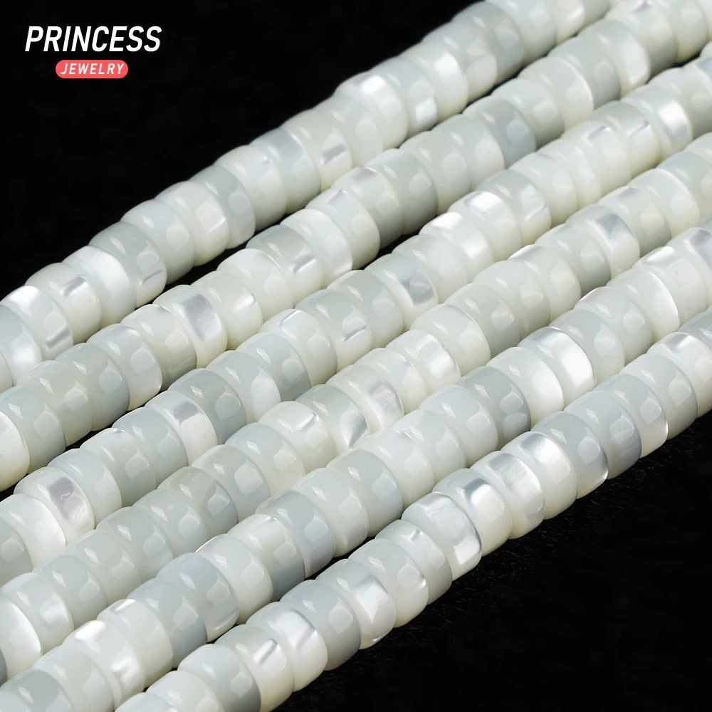 Atacado natural branco trochus concha rondelle contas 2*4mm 2*5mm ferradura concha contas para fazer jóias pulseira colar