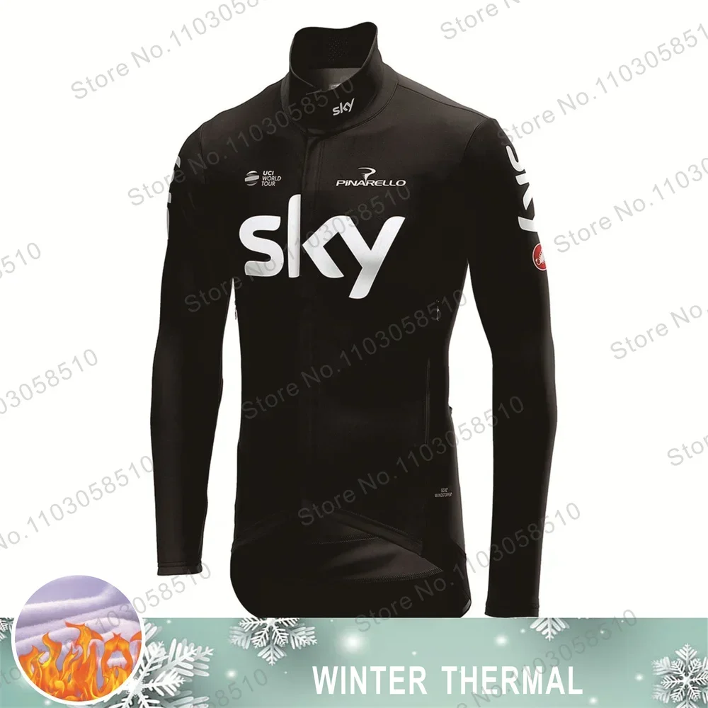 INEOS SKY-ropa de ciclismo para hombre, chaqueta térmica de lana, camisetas de manga larga para bicicleta de carretera, Invierno