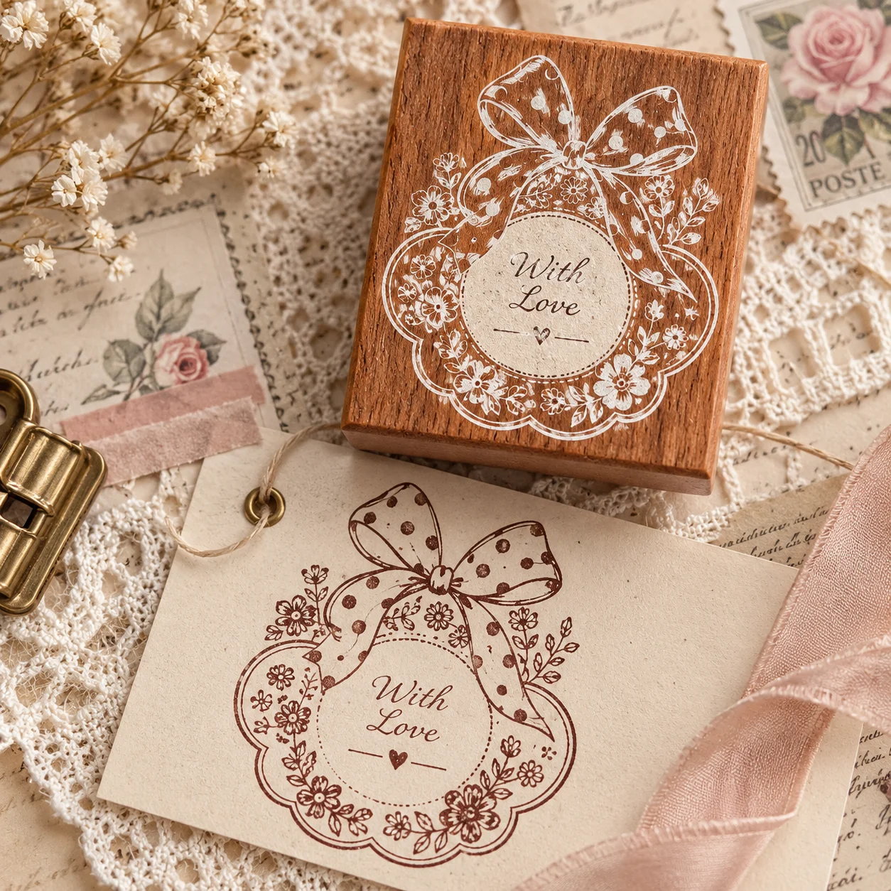 Houten kant rubberstempel patroon serie voor scrapbooking, knutseldecoratie en handgemaakte agenda's