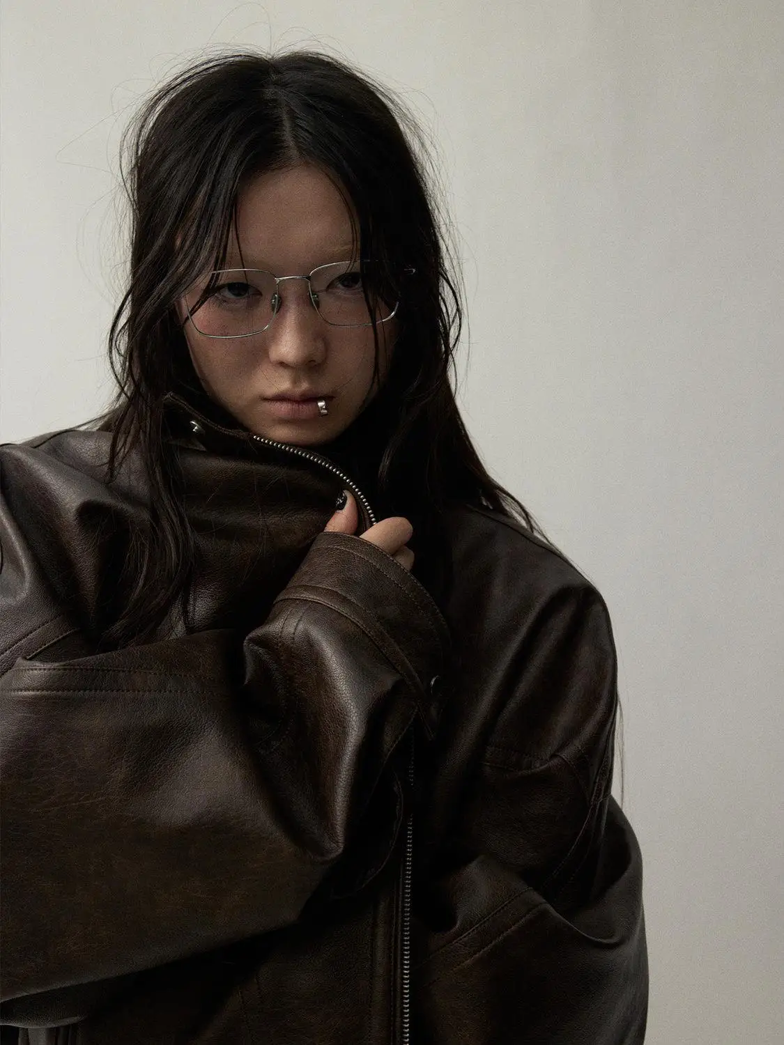 Waed Vintage pilote Jaet manteau en cuir femmes hommes col montant fermeture à glissière Non-marque printemps 202 Faion vêtements d'extérieur