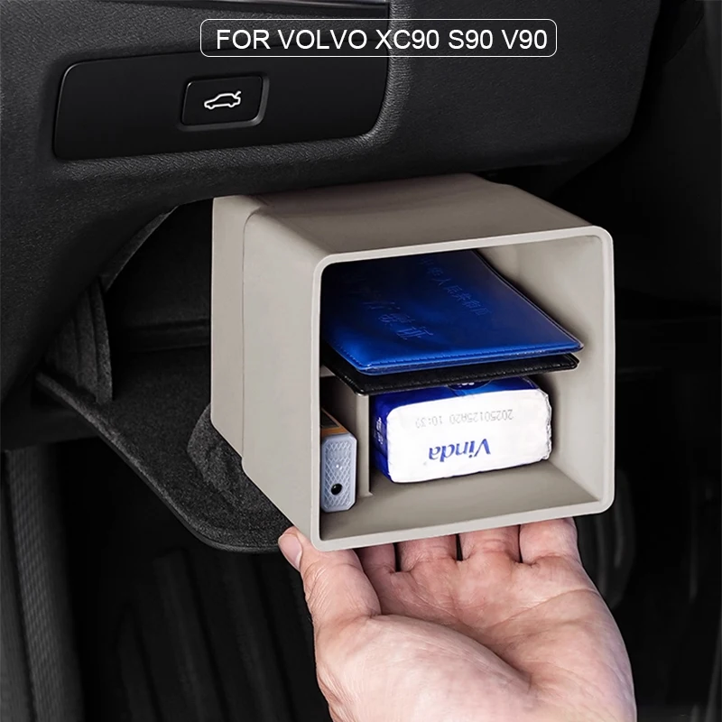 Silicone Car Central Console Main Driving Position Lower Organizer Storage Box for Volvo XC90 S90 V90 Car Accessory