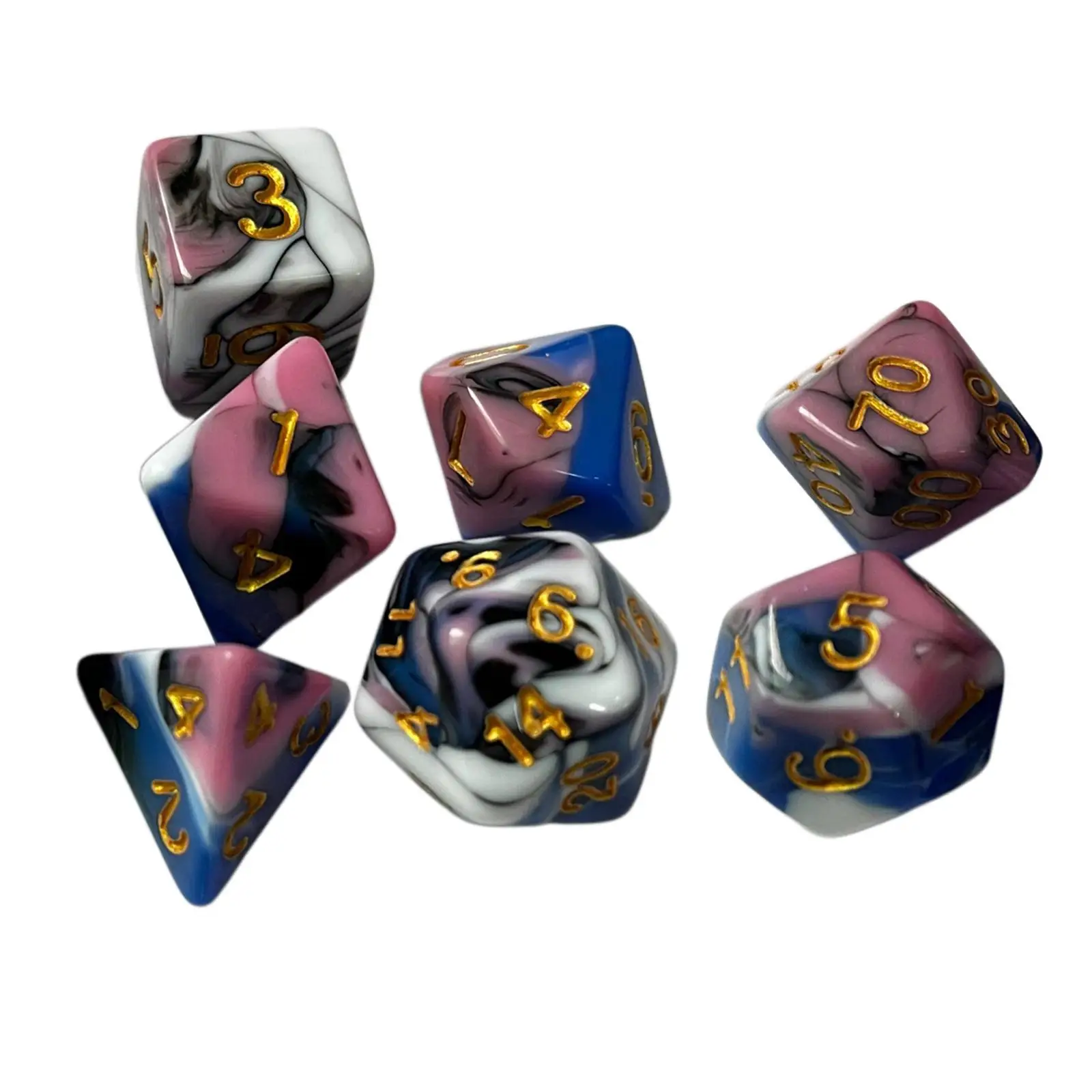 彫刻入りアクリル多面体ダイスセット、マルチサイズ、テーブルゲーム用ダイス、ソリティアボードゲーム、パーティーアクセサリー