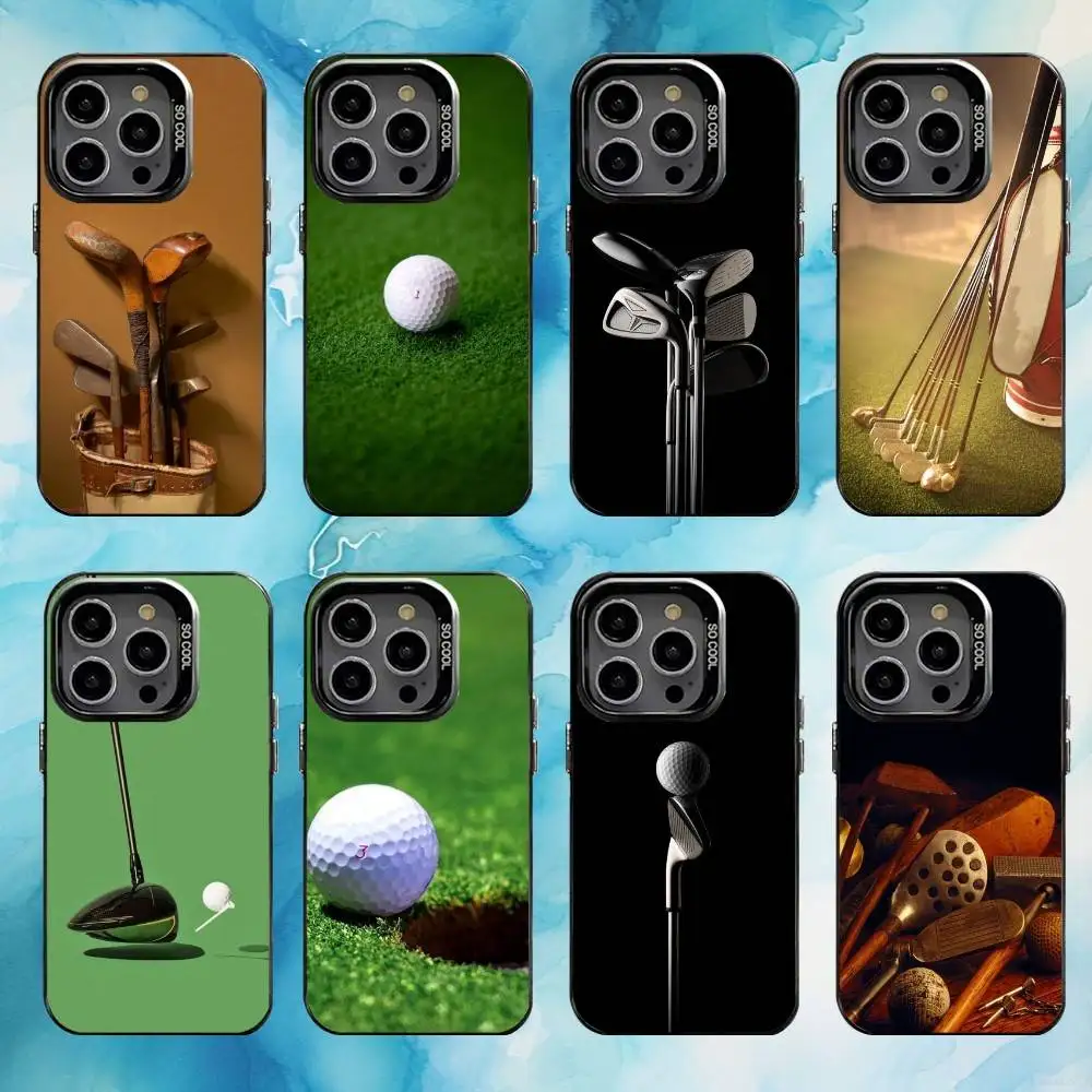 

Goif Phone Case For iPhone17,16,15,14,13,12,11 Plus,Pro Max Black Colored Silver Plated Inside