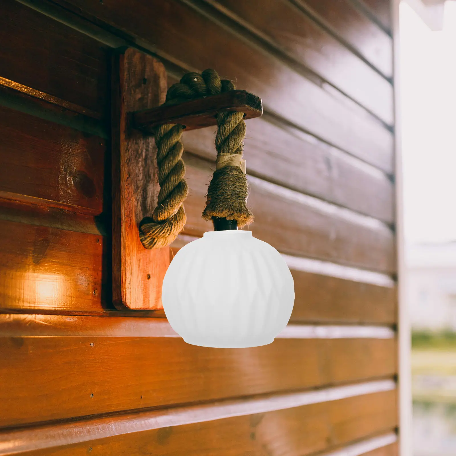 

Replacement Glass Lampshade E27 150mm Round Milky White Striped Lamp Cover for Pendant Table Lamps Modern Home Lighting