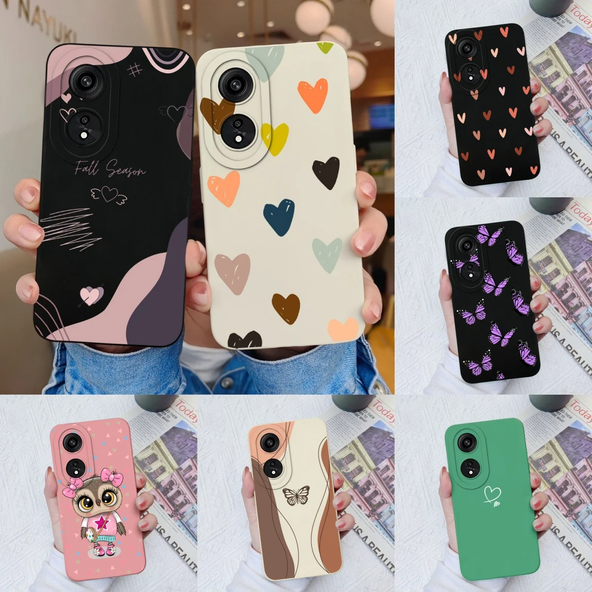 For Oppo A58 A78 4G 5G Phone Cases Funny Upgrade Camera Protection Soft Liquid Silicone Back Cover For Oppo A 58 78 Shell Funda