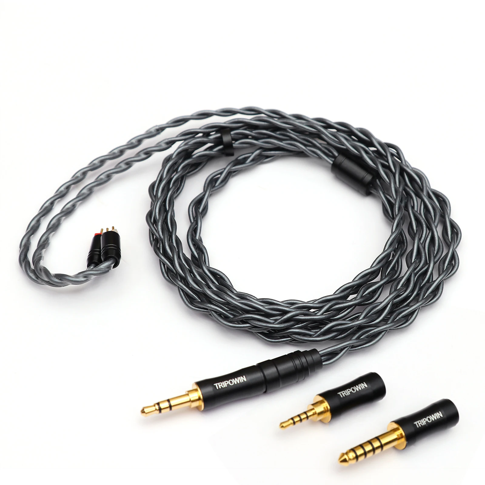 Tripowin Noire Earphone Cable 4Core 24AWG OCC Upgraded HiFi Audio Detachable 3-in-1 2.5mm/3.5mm/4.4mm Plug for Audiophile IEMs