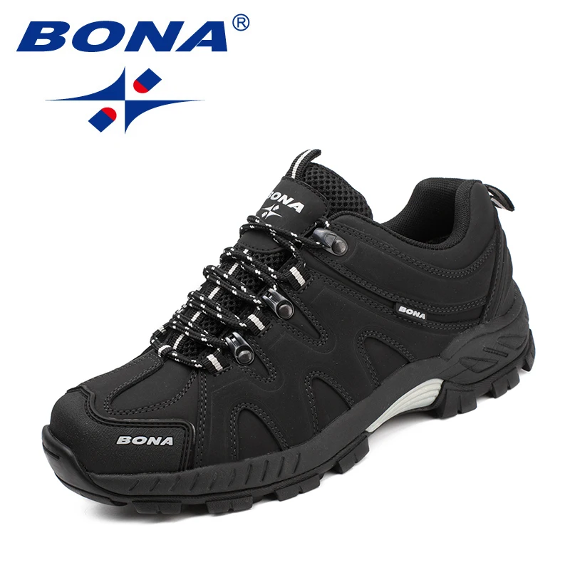 BONA sepatu Hiking pria gaya klasik, sepatu olahraga, sneaker Jogging, Trekking luar ruangan, sepatu Lace Up, gaya klasik