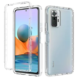 Rugged Armor Shockproof Phone Case For Xiaomi Redmi Note 10 10S 9S POCO X3 Pro Hard Plastic Frame Transparent TPU Back Cover
