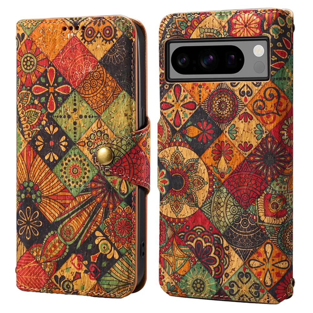 Capa floral retrô com padrão de flor, suporte para cartão, carteira flip, capa de telefone para google pixel 9 pro xl 8 pro 8a 6 pro 6a 7 pro 7a