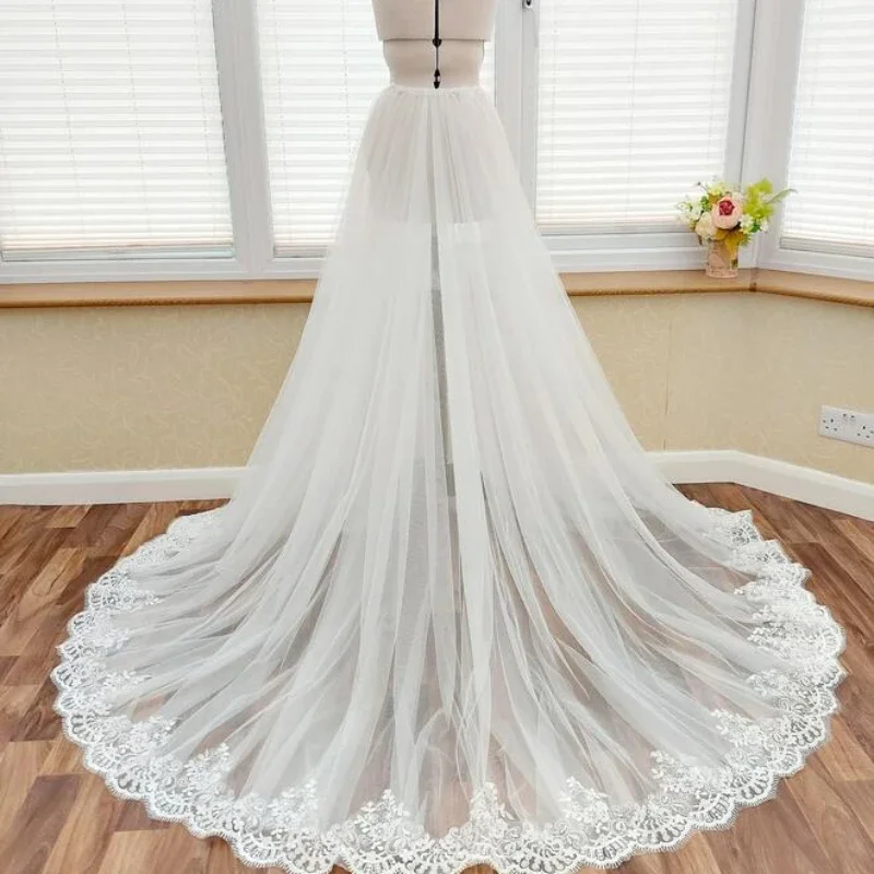 Cô Dâu Có Thể Tháo Rời Phủ, Có Thể Tháo Rời Overskirt, Bespoke Kèm Theo Lớp Phủ, Đám Cưới Phụ Kiện Đầm Phủ Cô Dâu Váy