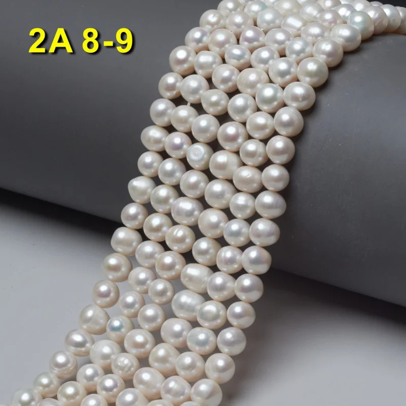 

8-9mm near-round natural freshwater bracelet, mother-of-pearl , semi-finished necklace, loose pearls