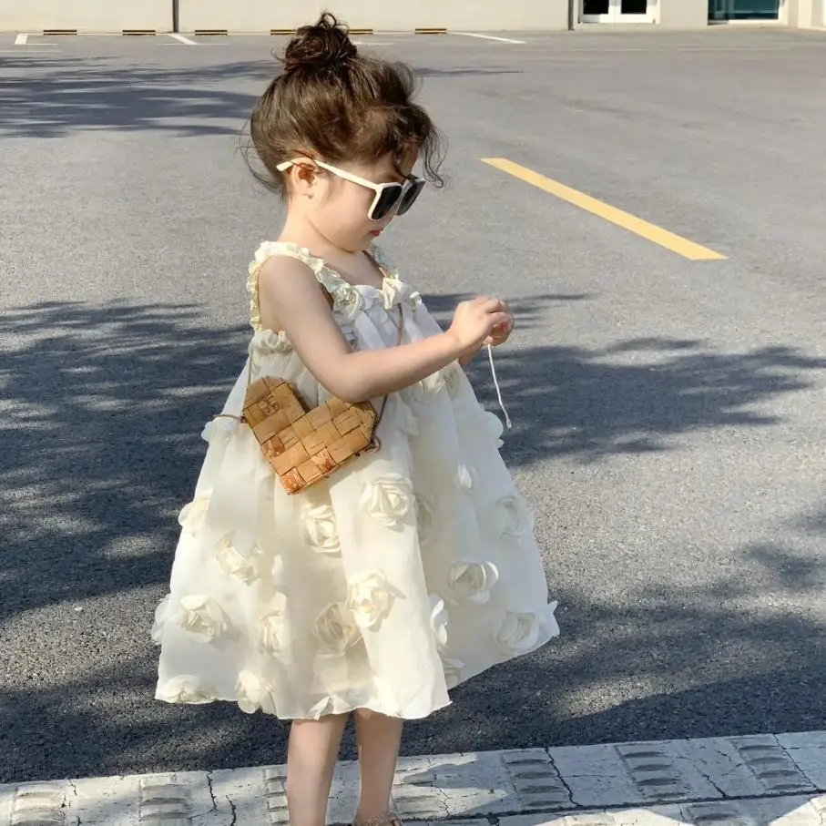 

Summer New Fashion Girls Princess Dress Korean Flower Girls Dresses For Wedding Birthday Party A3609