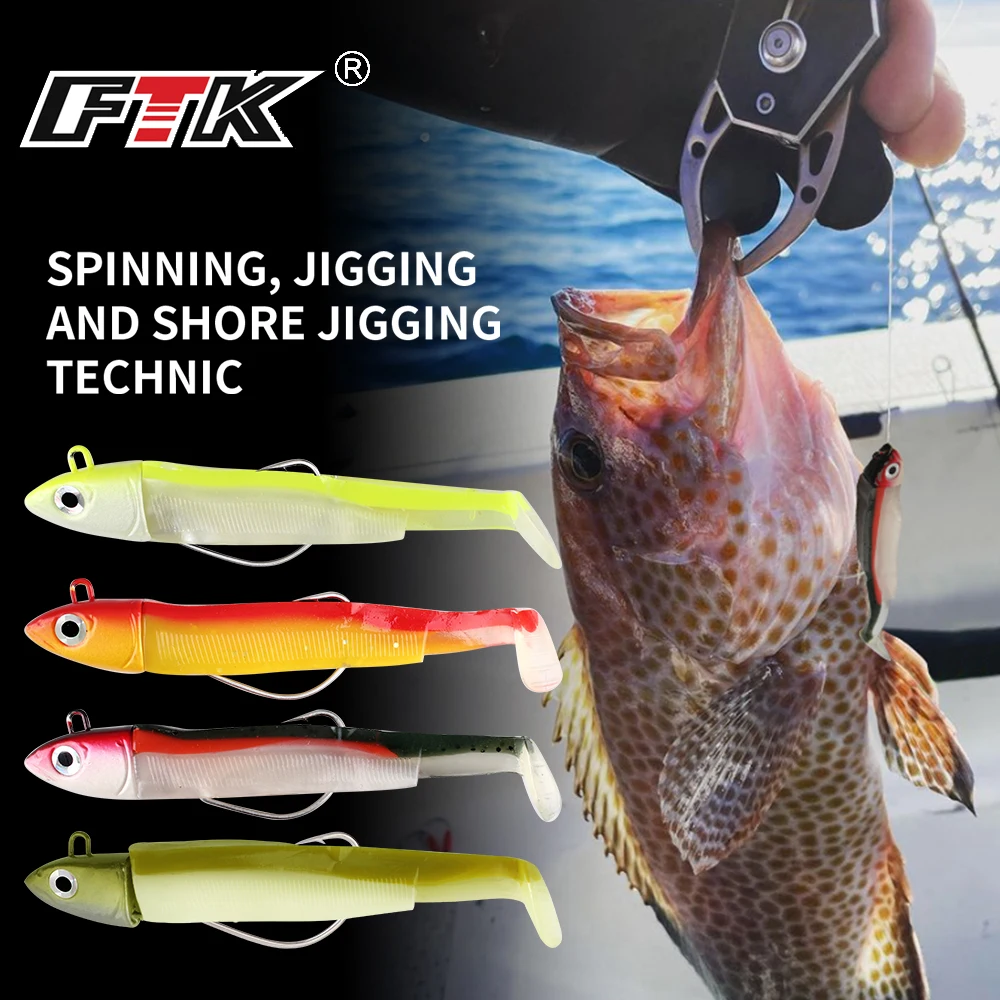 

FTK Soft Black Minnow Jig 5g 12g 25g Fishing Lure Silicone Baits Crank Hook Jigging Bass Pike Wobblers Jig Lure in Europe