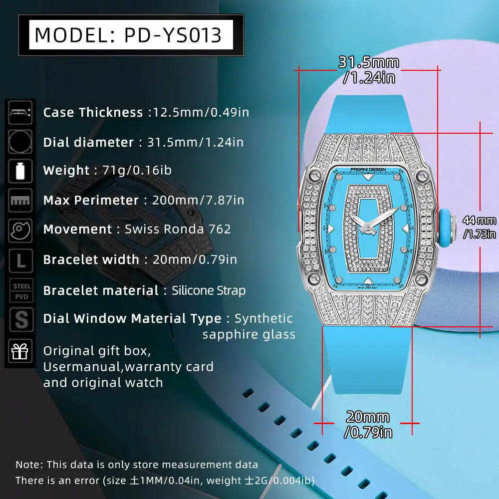PAGANI DESIGN YS-013 ساعة نسائية فاخرة السيدات ساعات المعصم الأنيقة جودة الماس رصع موضة ساعات كوارتز Montre فام #2