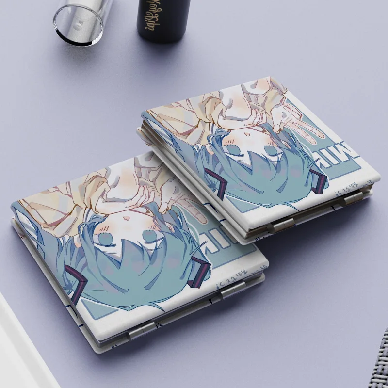 

Anime Hatsune Miku Mirror Makeup Cartoon Hatsune Miku Mini Mirror Cute Girl HD Portable Folding Mirrors Student Wholesale Gift