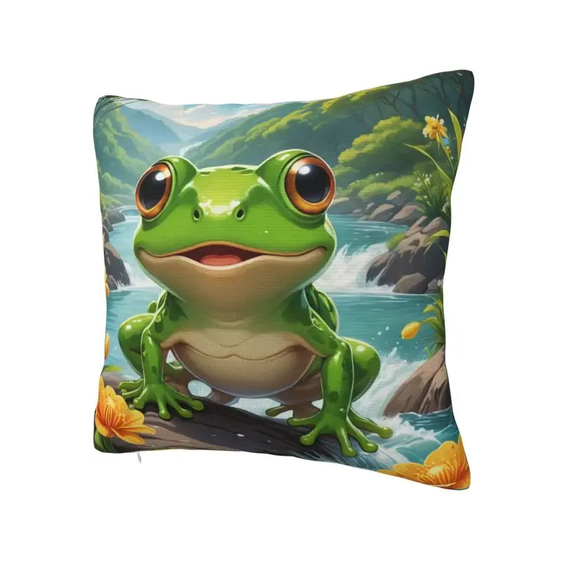 Nordic Style Cute Frog Cushion Covers 50x50cm Soft Pillow Case Sofa Chair Square Pillowcase Home Decor