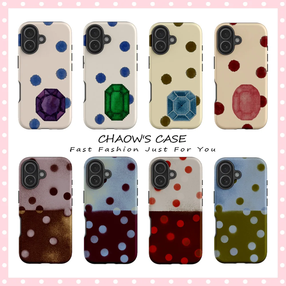 

New CHAOW Ins style TD Fashion Phone Case for iPhone 17 16 15 14 13 12 11 Pro Max Air Plus Luxury Double-layer Back Cover