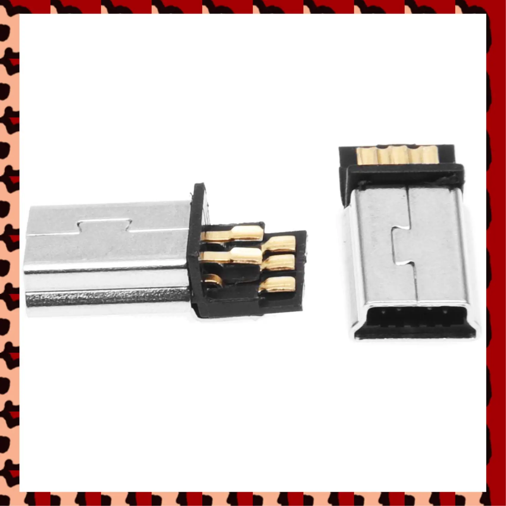 

A72P 20 Pcs Mini USB 5 Pin Male Plug DIY SMT Connector Silver Tone Dark Gray