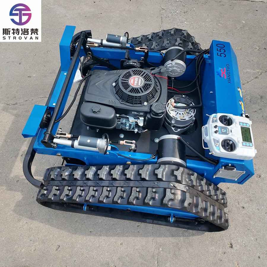STLF WJW CE EPA Approved All Terrain Robot Lawn Mower 190cc Industrial DIY Agriculture Rubber Tracks Remote Control Grass Cuttin