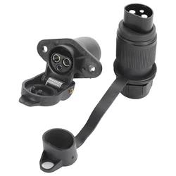 Yuanjoy adaptador de interfaz de enchufe redondo de 3 polos, Conector de enchufe para electrónica de coche, remolque, caravana, camión, vehículo, 12/24V