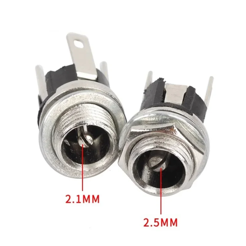 10/50/200PCS 5.5x2.1mm 5.5x2.5mm DC Socket With Nut DC-025 DC Power Jack Socket Female Panel Mount Connector DC025