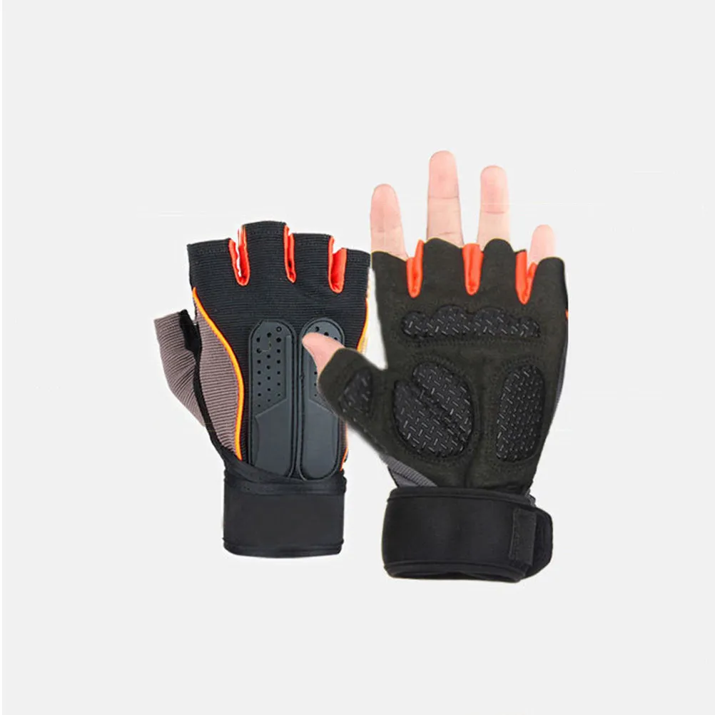 1Pair Breathable Finger Vent Training Gloves Anti-Skid Palm Support Weightlifting Half Finger Gloves Outdoor Sports Workout