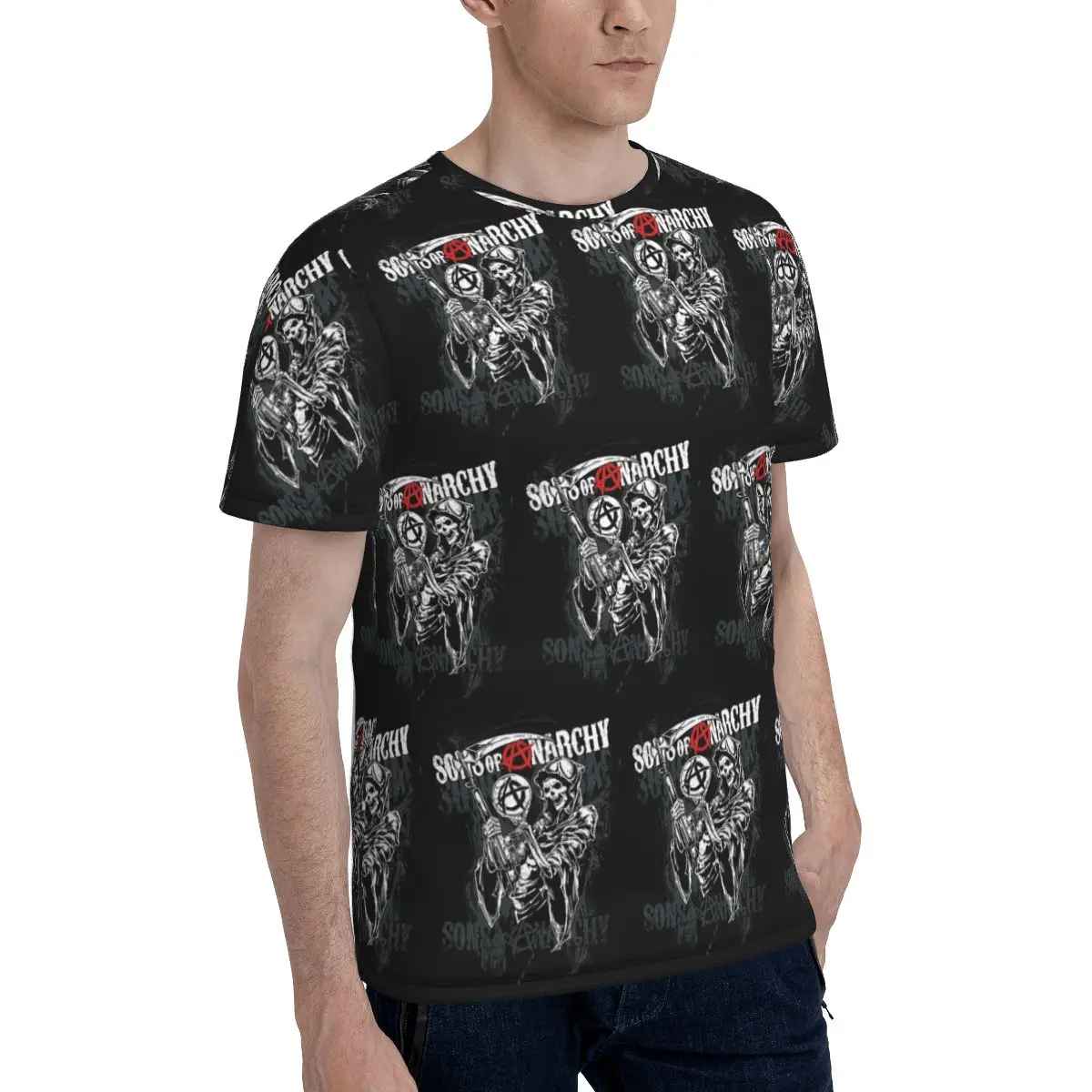The Death Reaper Sons Of Anarchy T-Shirt for Men Cotton T Shirts Men's Short Sleeve O-Neck Summer Clothes Tops