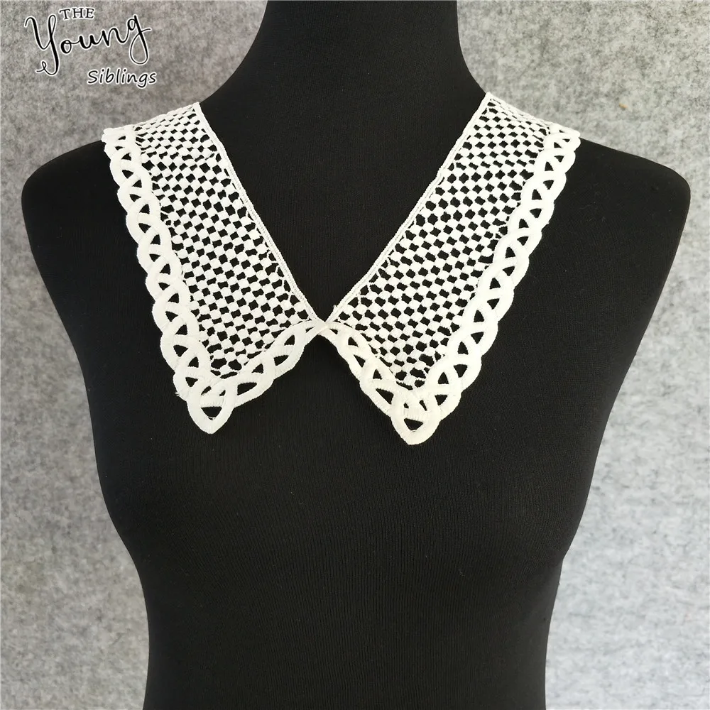 New arrive White U shape Lace Collar Embroidered Applique Neckline Lace Collar Embellishments Trims Wedding Dress Accessories