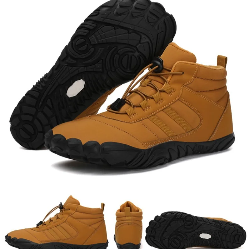 

Зимние ботинки для пар, плюшевые теплые зимние ботинки, парная хлопковая обувь с высоким берцем, уличная нескользящая походная обувь, обувь босиком, меховые кроссовки