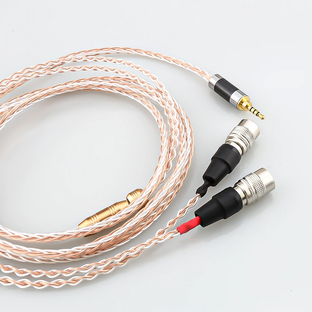 Alta qualidade audiocrast 7n pcocc prata chapeado fone de ouvido cabo atualização para dan clark áudio senhor alto-falantes éter alfa cão prime