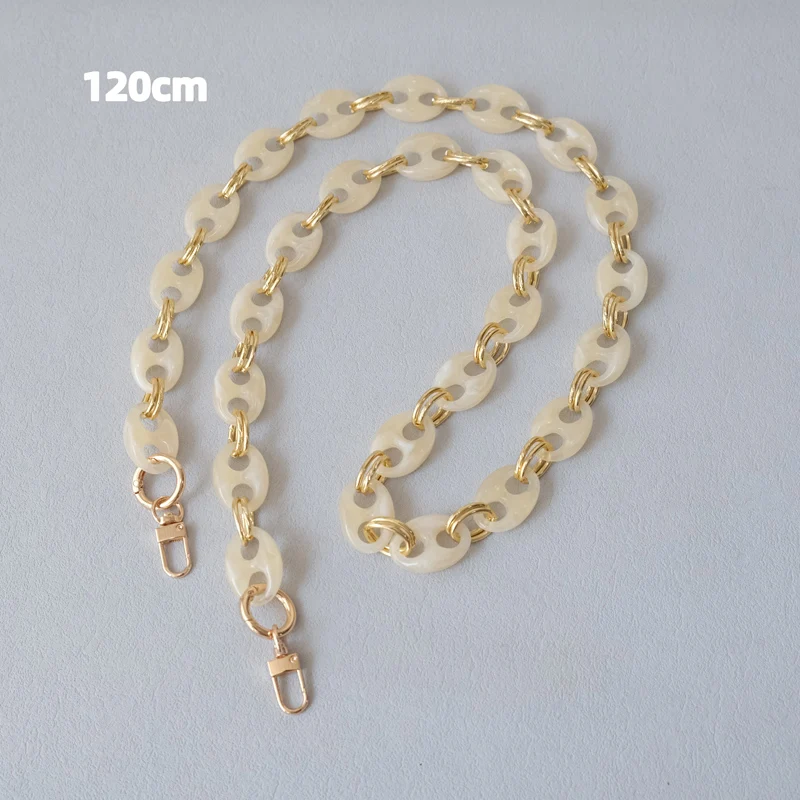 Neue Modische Damen-Taschenaccessoires: Leoparden-Muster, Bonbon-Rot, Blau, Acrylharz, Metallkette, Schulterriemen, Lange Kette für Umhängetaschen – Detail 34
