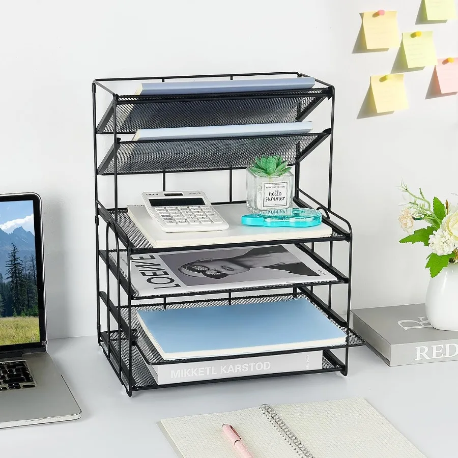 6-уровневый лоток для писем, органайзер для бумаги, настольные органайзеры и аксессуары для эффективного офисного рабочего пространства, органайзер для настольных файлов