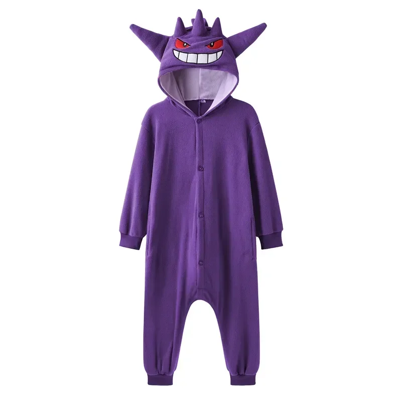 Gengar Snorlax Costume for Kids Clothing Pokemon Pika Cosplay Kigurumis Child Full Body Pijama Christmas Anime One-Piece Pajamas