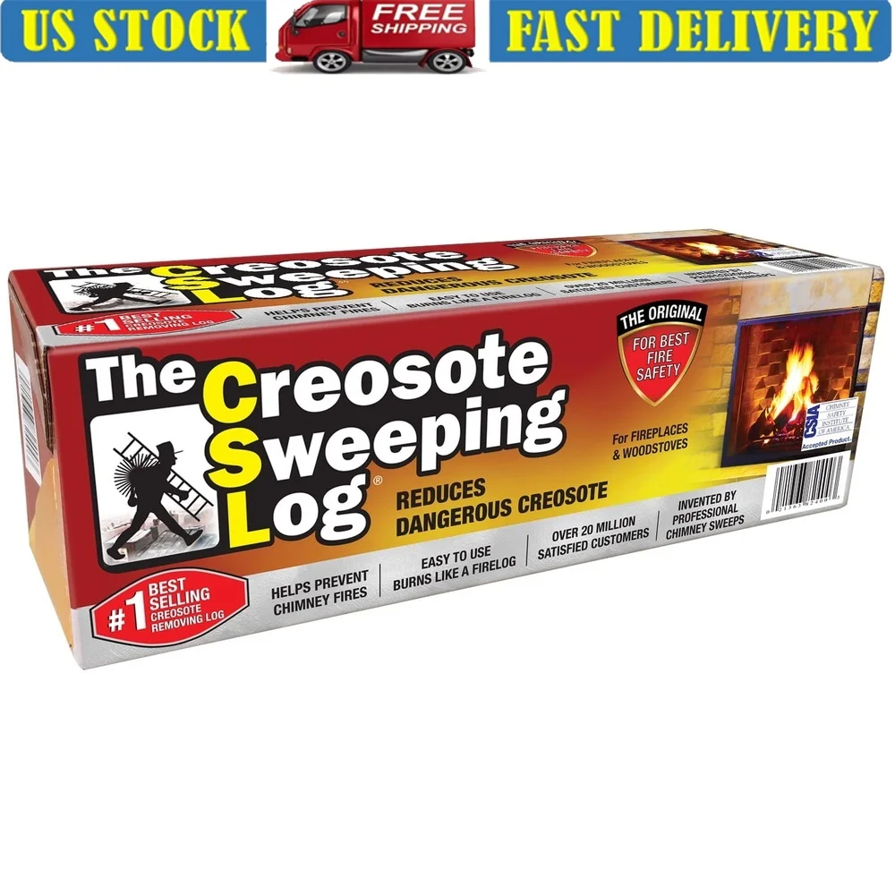 

Creosote Sweeping Log Fireplaces and Woodstoves Chimney Maintenance Reduces Build-Up Cleans Chimney Safe Burning Firelog 1.5