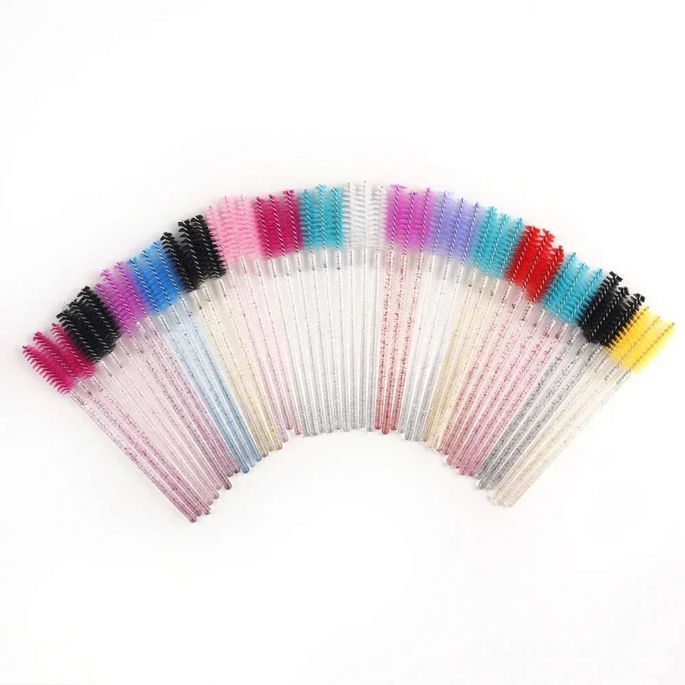 50 stuks wegwerp wimperborstels verlenging kristal wenkbrauwborstel mascara toverstaf wimpers cosmetische tool set make-up schoonheid