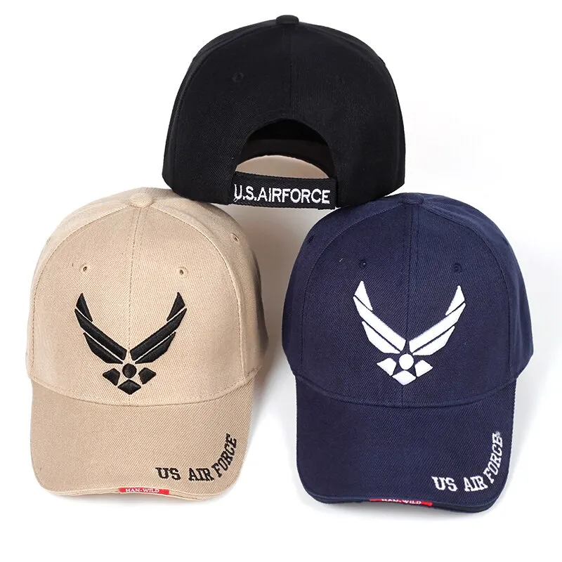 US Air Force V-Mark Embroidery Baseball Caps Spring and Autumn Outdoor Adjustable Casual Hats Sunscreen Hat