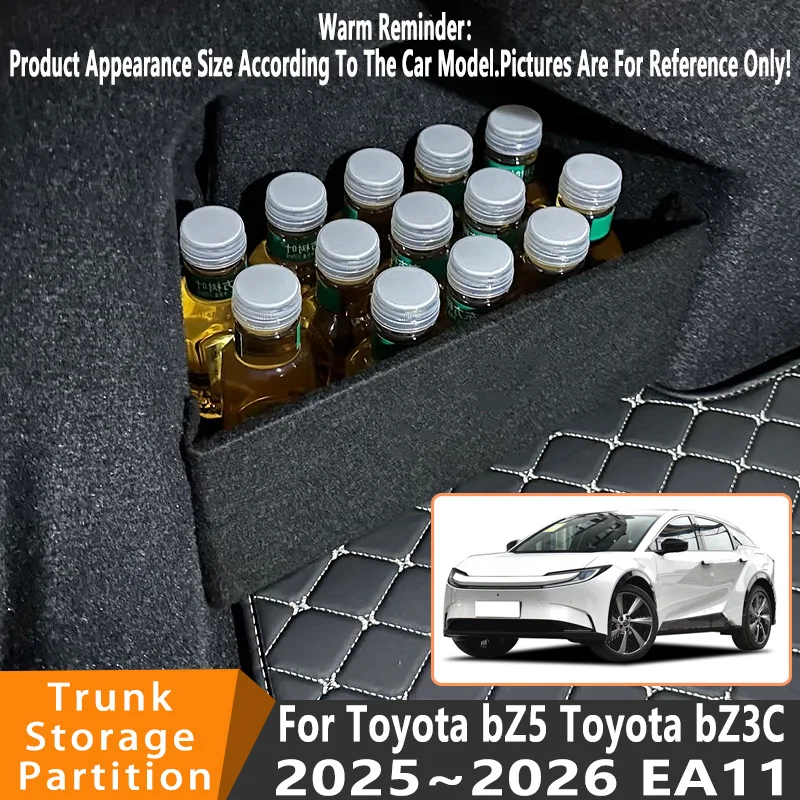 

Автомобильные аксессуары для Toyota bZ5 Toyota bZ3C 2025 ~ 2026 EA11, автомобильный органайзер, боковая перегородка багажника, детали ящика для хранения в салоне